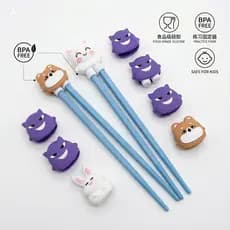 Pauzinhos de Treinamento para Crianças, Auxílio de Aprendizagem, Pauzinhos de Silicone com Desenhos Animados Fofos