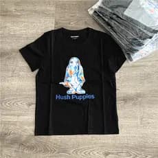 Camarão não crianças puro algodão manga curta camiseta meninos meninas preto grande cão camiseta