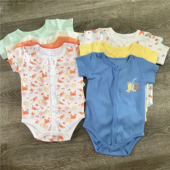 2 peças frete grátis bebê puro algodão macacão bebê triângulo macacão botão frontal macacão macacão