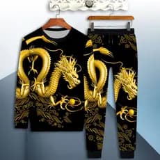 Peça única/terno sem sentido impresso Casual terno masculino calças de manga comprida primavera outono inverno moda na m