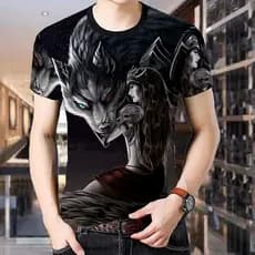 Camiseta masculina de manga curta verão na moda de manga curta adolescente impresso em torno do pescoço fino ajuste resp