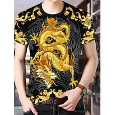 2026 novo estilo na moda masculino impresso de manga curta topo estilo chinês camiseta masculina na moda versão coreana
