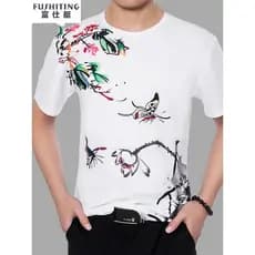 Camiseta masculina de manga curta masculina de manga curta dominador primavera verão camiseta masculina estilo fino impr