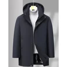 Jaqueta de inverno masculina de meia-idade, jaqueta acolchoada de algodão espessada de lã, jaqueta acolchoada de algodão