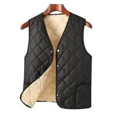 Colete masculino de meia-idade forro de lã estilo engrossado pai colete quente outono inverno meia-idade idosos grande