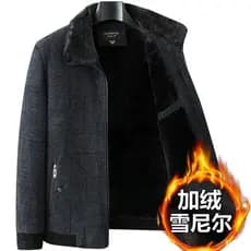 Pai masculino de meia-idade roupas de inverno forro de lã engrossado roupas acolchoadas de algodão outono inverno jaquet