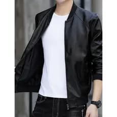 Jaqueta de couro masculina de meia-idade, forro de lã, jaqueta de couro Casual masculina, jaqueta de couro solta de tama
