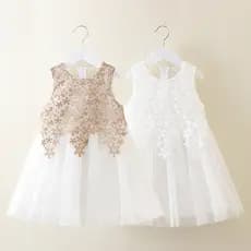 Meninas vestido de princesa vestido de renda vestido branco menina bebê trajes de verão trajes de desempenho roupas infa