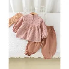 Meninas terno primavera outono estilo ocidental terno de duas peças roupas topos crianças meninas bebê outono camisa de