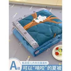 Colcha fresca de verão com desenhos animados, colcha de ar condicionado de verão, lavável à máquina, colcha de verão, es