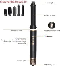 Escova Modeladora 5 Em 1 Escova Secadora 30mm Modelador De Cachos Automatico Escova Secadora E Alisadora