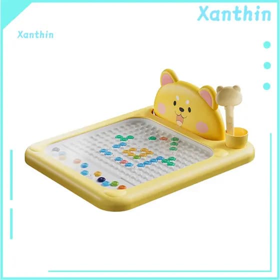 Kid Magnetic Art Set Drawing Board for Kids – Bear Design Bead Pen Game Portable Travel Sketching Kit Educational Toy