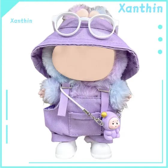 Baby Doll Clothes Designer Stylish Set for 15-17cm Dolls – Knitted Sweater Overalls Outfit Fashionable Dress-up for Ki