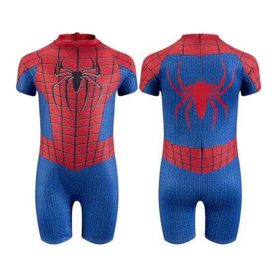 Extraordinário das crianças do homem-aranha mesmo estilo protetor solar de secagem rápida de manga curta maiô de uma peç