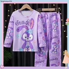 Pijama infantil Conjunto de roupa de casa masculina Pijama de desenho animado Calças de manga comprida Pijama [D925] Pri