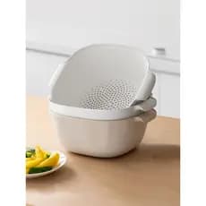 Cesta de lavagem de cozinha importada japonesa, cesta de drenagem para sala de estar, frutas e vegetais, camada dupla, f