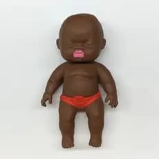 Natasha Pequeno Preto Brinquedo Antiestresse Boneca Mão de Borracha Apertável Boneca de Maquiagem Presente Divertido