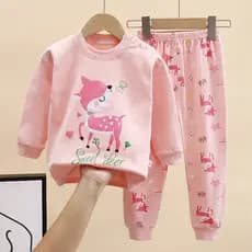0-4 Anos Meninos Casuais Meninas Roupas Para Dormir De Outono Desenho Animado Unicórnio Kids Cotton Pijamas Set