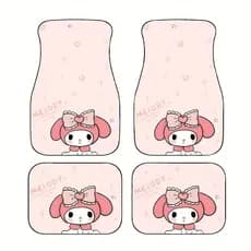 4 peças de tapetes de pés de carro impressos Melody Sanrio, tapetes de carro de Material durável antiderrapante, adequad