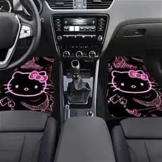 4 peças de tapetes de pés de carro impressos Hello Kitty Sanrio, tapetes de carro de Material durável antiderrapante, ad