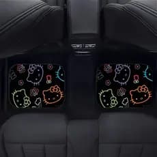 4 peças de tapetes de pés de carro impressos Hello Kitty Sanrio, tapetes de carro de Material durável antiderrapante, ad
