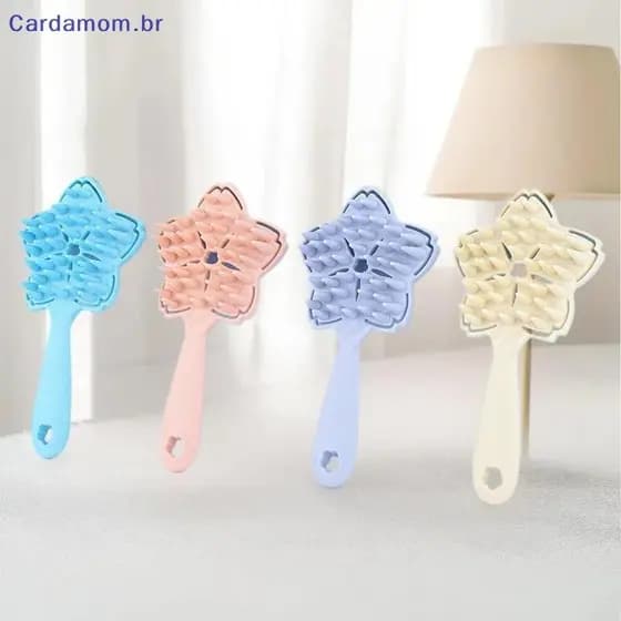{ CARDA } Shampoo De Silicone Para Couro Cabeludo , Massageador De Cabelo , Massagem , Escova De Banho Macia , Formato D