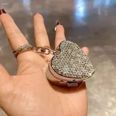 ADAMES Mini Caixa De Comprimidos De Metal , Organizador Viagem Brilhante Com Strass , Portátil De Armazenamento De Medic