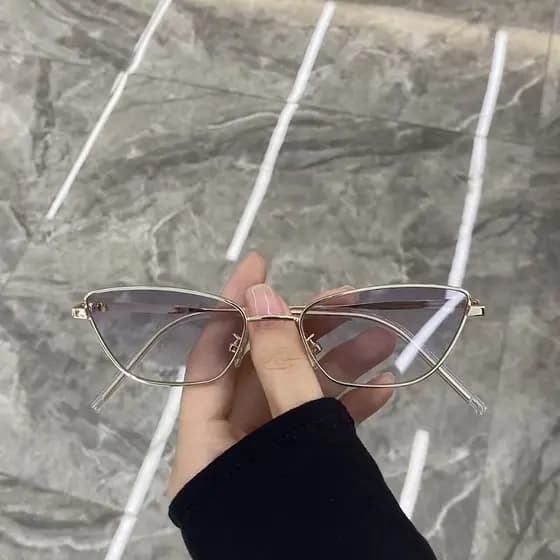 Óculos De Sol Unissex Elegantes Com Triângulo Multicolorido De Metal