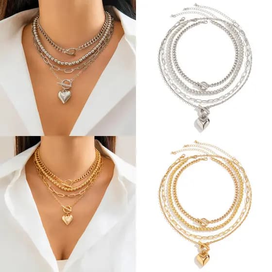 4 Pçs Em Camadas De Ouro Gargantilha Colar Conjuntos Para Mulheres Retro Moeda Delicada Cobra Corrente Alternar Fecho