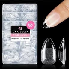 Adesivos de unhas UNAGELLA em formato de amêndoa curta, 504 peças, adequados para unhas de gel, adesivos de gel macio, a