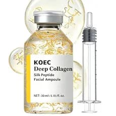 KOEC Deep Collagen Silk Peptide Facial Ampoule, Sérum para Lifting Facial, Intensivo para Firmar, Suavizar e Hidratar, N