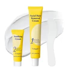 Removedor de Pelos Faciais em 5 Minutos para Mulheres, Indolor e Suave para Pele Sensível, Remoção de Pelos do Queixo, L