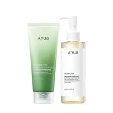 ANUADoubleCleansingDuoforFacialCleansing: Espuma de Limpeza Profunda para Poros com Heartleaf e Quercetinol para Limpeza