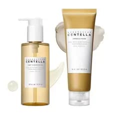 SKIN1004 Conjunto de Limpeza Dupla com Centella Asiática, Óleo de Limpeza 6.76fl.oz e Espuma de Limpeza 4.23fl.oz, Conju