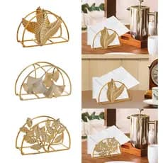 Porta-Guardanapos Dourados-Acessório De Mesa Elegante Para Jantar E Cozinha , Moderno Distribuidor De Tecidos Livre , Ce