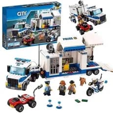 Brinquedo Compatível Com Blocos De Construção De Avião Centro De Comando Móvel Lego City Police