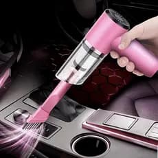 Aspirador de pó portátil de alta potência e forte sucção, para limpeza de casa e cabelo (rosa)
