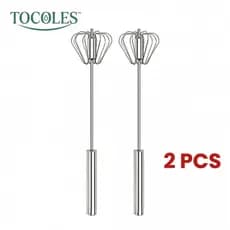 Batedor Rotativo Manual de Aço Inoxidável QQ, Utensílio Resistente à Ferrugem de Grau Alimentício com Estrutura Rígida e