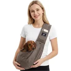 Canguru para Cães, Alça de Ombro Larga e Acolchoada para Maior Conforto, Canguru Ajustável Mãos-Livres para Todos os Cãe