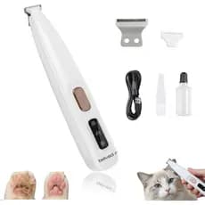 Aparador de Pelos Multifuncional, à Prova d'Água, Recarregável, com Luz LED para Patas, Olhos, Orelhas, Nariz e Traseira