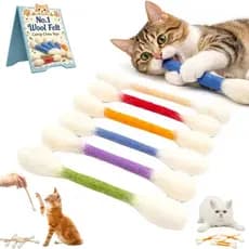 QTipToy, brinquedo com pontas de cotonete, pacote de 6/1 peças, corda de mastigar durável para gatos grandes, brinquedo