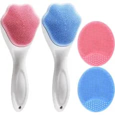 Escova Esfoliante Facial de Borracha - Escova Facial para Cabeça, Nariz, Poros e Limpeza Profunda - Pacote com 4