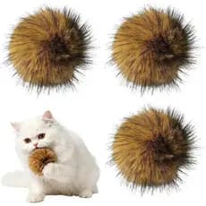 Brinquedo de bola de pelo de coelho Jiexily, nova bola de pelúcia macia para gatos de interior 2026, usada para exercíci