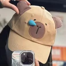 Novo boné infantil de capivara com design 3D, boné de desenho animado para meninos e meninas, boné de beisebol infantil