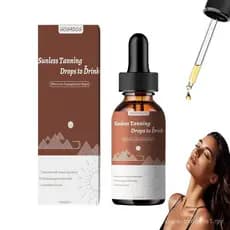 Gotas de Bronzeamento Sem Sol para Beber, Gotas Bronzeadoras Bebíveis, Bronzeamento Natural para Mulheres e Homens (1 UN