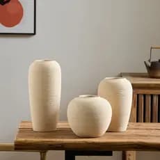 2026 Novo produto Arte retrô Vaso de cerâmica Sala de estar Arranjo de flores hidropônicas Pote de grés Antigo desgastad