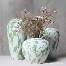 2026 Novo produto Jingdezhen Vaso de cerâmica Pote de cerâmica de argila Sala de estar Arranjo de flores Retro Hidropôni