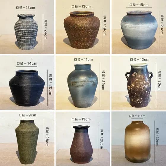 2026 Novo produto vaso de cerâmica pêndulo sala de estar arranjo de flores novas decorações chinesas vaso de flores Retr