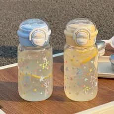 2026 novo produto simples copo de água menina com palha de alto valor verão estudante portátil duplo copo bebendo menina