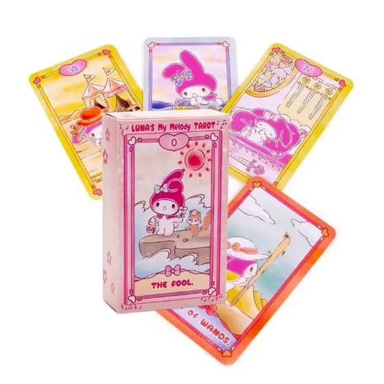 Sanrio Melody Luna's Tarot 78 Cartas Kawaii Anime Cartoon Board Game Friend Party Prática De Jogo De Brinquedos De Adivi
